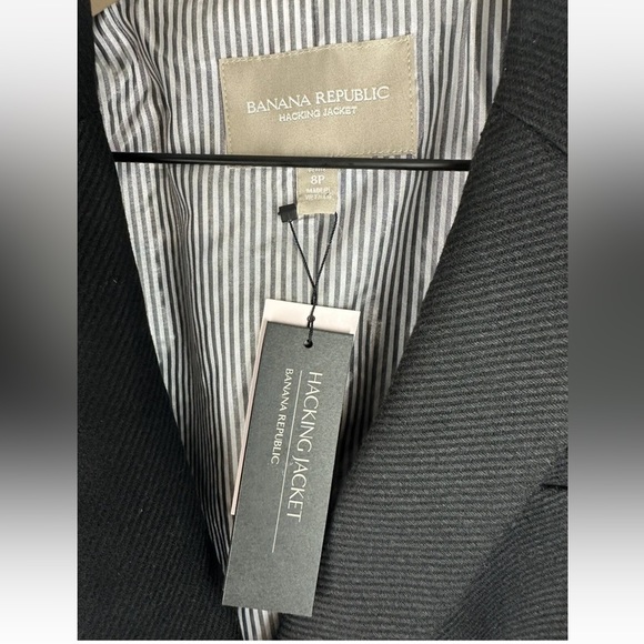 Banana Republic Equestrian Jacket Blazer Womens Sz 8 Petite NEW Black - Picture 4 of 12